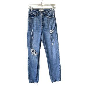 Abercrombie & Fitch Jeans Size 25 Curve Love High Rise Distressed Ripped Baggy‎
